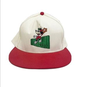 Vintage 1990s Mickey Mouse 400 Feet Baseball Snapback Hat Roman Made in USA